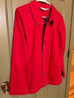 NWT-Boden-Like Red Button-Front Trench Coat